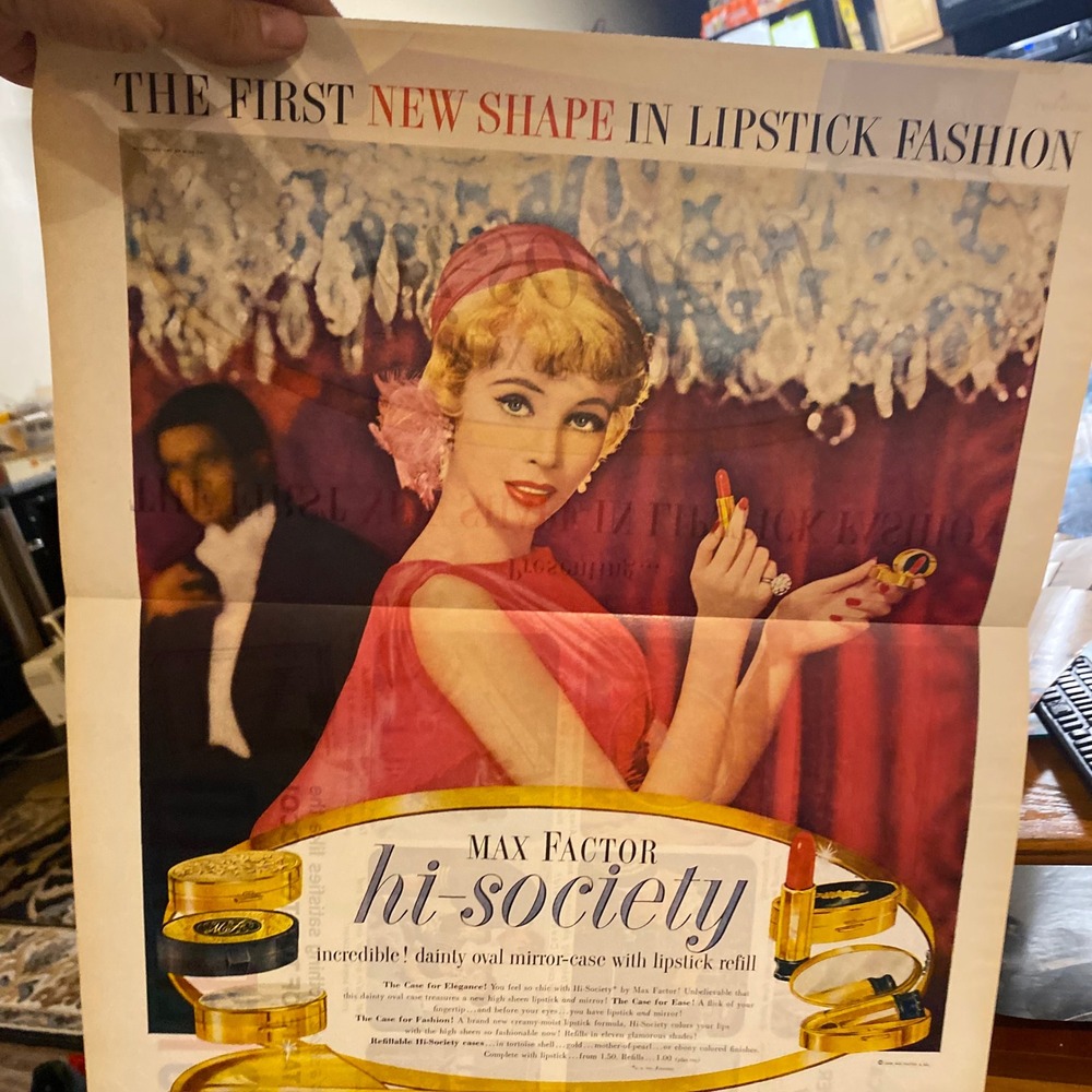 1958 Chesterfield Cigarettes Print Ad Max Factor Hi-Society - Picture 5 of 5